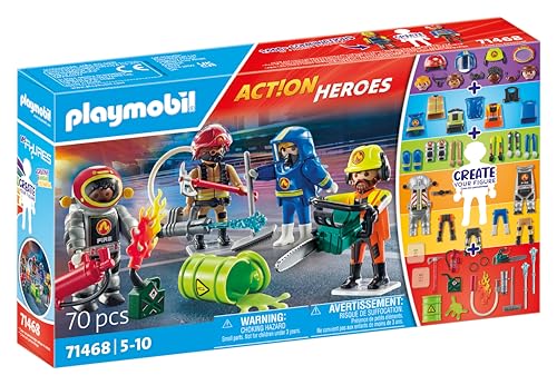 PLAYMOBIL Action Heroes 71468 My Figures Feuerwehr, kreatives Spielvergnügen mit individuellen Figuren und abnehmbaren Zubehörteilen, variationsreiches Spielzeug für Kinder ab 5 Jahren von PLAYMOBIL