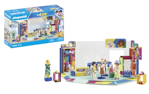 PLAYMOBIL MyLife 71534 Fashion Store, aufregendes Shopping-Erlebnis im großen Modehaus, inklusive Kasse, Verkaufsvitrine und vielen Kleidungsstücken, detailreiches Spielzeug für Kinder ab 5 Jahren von PLAYMOBIL