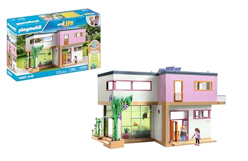 PLAYMOBIL MyLife 71607 Wohnhaus mit Wintergarten, inklusive Zwei Figuren und einem Stickerbogen, zu über 80% aus recycelten und biobasierten Materialien, vielfältiges Spielzeug für Kinder ab 4 Jahren von PLAYMOBIL