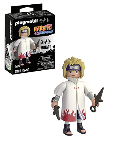 PLAYMOBIL Naruto 71109 Minato typischen weiß-roten Mantel und Zwei Kunai, kreativer Spielspaß für Animefans mit tollen Details und authentischen Extras, ab 5 Jahren von PLAYMOBIL