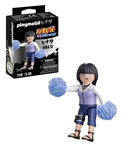 PLAYMOBIL Naruto 71110 Hinata mit schwarzen Haaren in weiß-lila Jacke mit knöchellanger Blauer Hose und schwarzen Ninja-Sandalen, kreativer Spielspaß für Animefans mit tollen Details von PLAYMOBIL