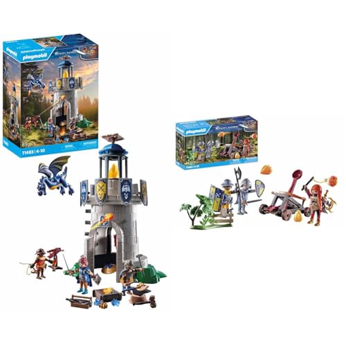 PLAYMOBIL Novelmore 71483 Ritterturm mit Schmied und Drache & Novelmore 71485 Hinterhalt am Wegesrand von PLAYMOBIL