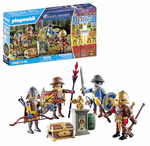 PLAYMOBIL Novelmore 71487 My Figures: Ritter von Novelmore, mit Zwei Novelmore-Rittern und Zwei Burnham Raiders, individuell zusammenstellbare Figuren, detailreiches Spielzeug für Kinder ab 5 Jahren von PLAYMOBIL