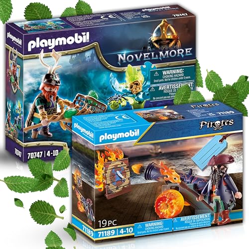 PLAYMOBIL Novelmore Violet Vale Magier der Pflanzen Pirat mit Kanone – Fantasievolle Abenteuer mit mächtigen Magiern und Wilden Piraten von PLAYMOBIL