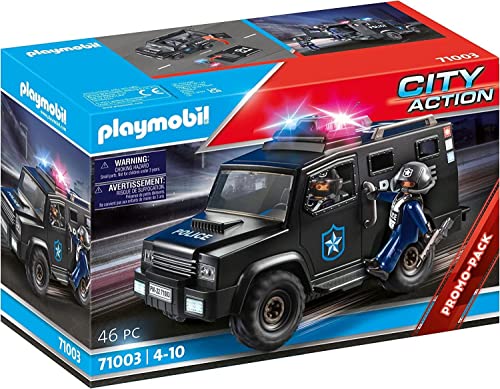 PLAYMOBIL City Action 71003 SWAT Truck, Polizei-Auto mit Blaulicht, Spielzeug für Kinder ab 4 Jahren von PLAYMOBIL