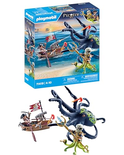 PLAYMOBIL | Pirates | Kampf gegen den Riesenoktopus | Spielzeug für Kinder ab 4 Jahren | 71419 von PLAYMOBIL