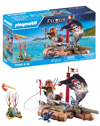 PLAYMOBIL | Pirates | Schatzbergung auf Piratenfloß | Piratenspielzeug | Piratenfigur | Spielzeug für Kinder ab 4 Jahren | 71794 von PLAYMOBIL