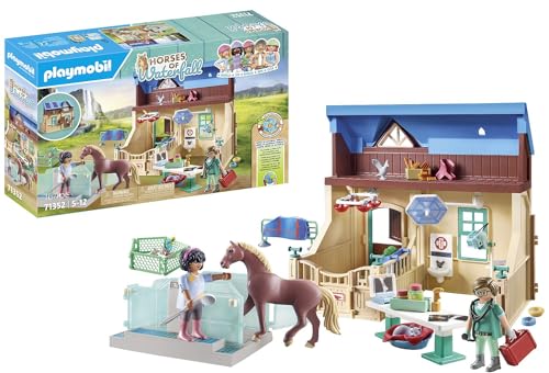 PLAYMOBIL Horses of Waterfall 71352 Reittherapie & Tierarztpraxis, schnelle Heilung der kranken Tiere Dank Phil und Harleen, nachhaltiges Spielzeug für Kinder ab 5 Jahren von PLAYMOBIL