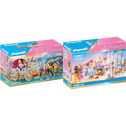 PLAYMOBIL Princess 70449 Romantische Pferdekutsche, Ab 4 Jahren & Princess 70453 Schlafsaal, Ab 4 Jahren von PLAYMOBIL