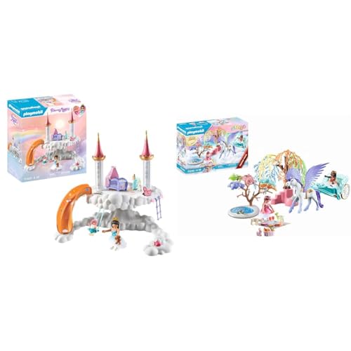 PLAYMOBIL Princess Magic 71360 Himmlische Babywolke, magisches Kinderzimmer in den Wolken & Magic 71246 Picknick mit Pegasuskutsche von PLAYMOBIL