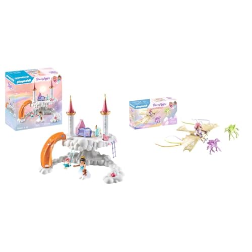 PLAYMOBIL Princess Magic 71360 Himmlische Babywolke, magisches Kinderzimmer in den Wolken & Princess Magic 71363 Himmlischer Ausflug mit Pegasusfohlen von PLAYMOBIL