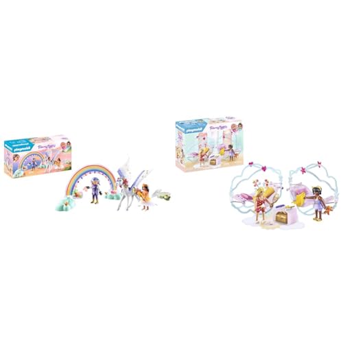 PLAYMOBIL Princess Magic 71361 Himmlischer Pegasus mit Regenbogen & Princess Magic 71362 Himmlische Pyjamaparty von PLAYMOBIL