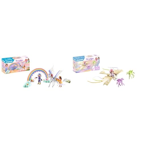 PLAYMOBIL Princess Magic 71361 Himmlischer Pegasus mit Regenbogen & Princess Magic 71363 Himmlischer Ausflug mit Pegasusfohlen von PLAYMOBIL