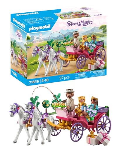 PLAYMOBIL | Princess Magic | Kutschfahrt mit Prinzessin und Prinz | Prinzessin Spielzeug | Märchen Spielzeug für Kinder ab 4 Jahren | 71846 von PLAYMOBIL