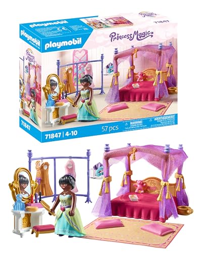 PLAYMOBIL | Princess Magic | Prinzessinnen-Schlafzimmer mit Ankleide | Prinzessinnen Spielset | Märchen Spielzeug für Kinder ab 4 Jahren | 71847 von PLAYMOBIL