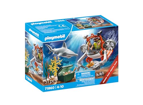 PLAYMOBIL | Promo Pack | Schatzsuche mit U-Boot | Spielzeug ab 4 Jahren | Geschenk für Kinder | Fördert Kreativität & Abenteuerlust | Unterwasser-Abenteuer mit Figuren & Zubehör | 71860 PLAYMOBIL | Promo Pack | Schatzsuche mit U-Boot | Spielzeug ab 4 Jahren | Geschenk für Kinder | Fördert Kreativität & Abenteuerlust | Unterwasser-Abenteuer mit Figuren & Zubehör | 71860 von PLAYMOBIL