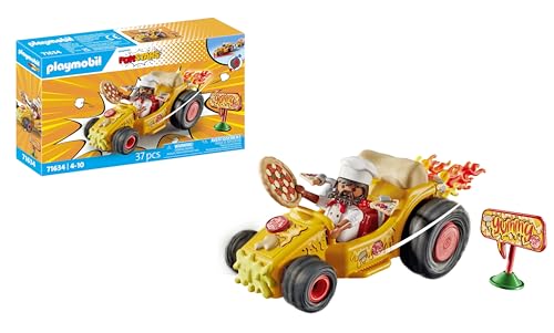 PLAYMOBIL Funstars 71634 Rasende Pizza, Kart mit Rückzugsmotor, dynamisches Spielset für spannende Rennen, kreatives Spielzeug für Kinder ab 4 Jahren von PLAYMOBIL