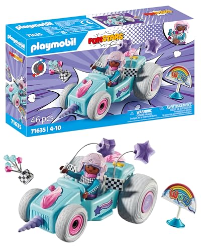 PLAYMOBIL Funstars 71635 Rasendes Einhorn, Kart mit Rückzugsmotor, magisches Spielset für spannende Rennen, kreatives Spielzeug für Kinder ab 4 Jahren von PLAYMOBIL