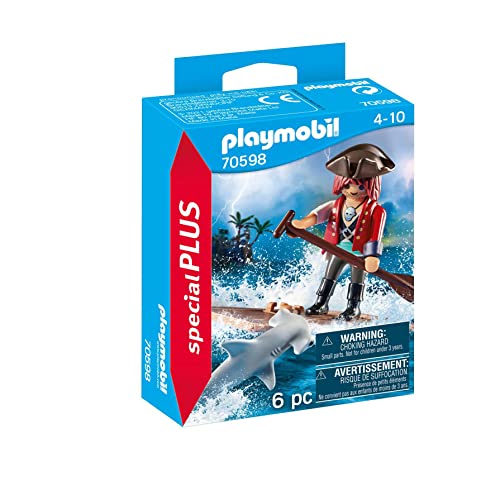 PLAYMOBIL Special Plus 70598 Pirat mit Floß und Hammerhai, Ab 4 Jahren von PLAYMOBIL