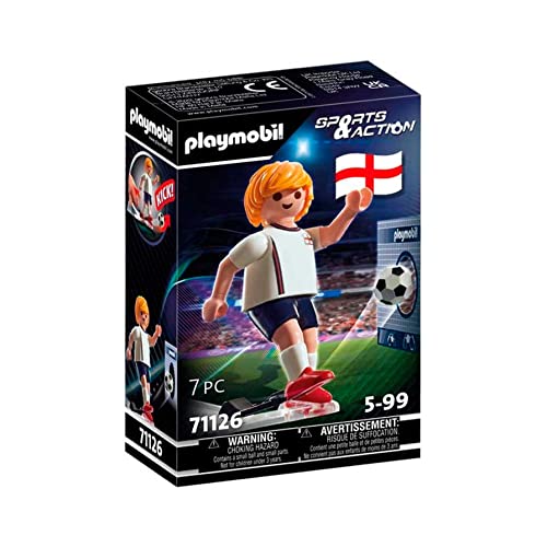 PLAYMOBIL Sports & Action 71126 Fußballspieler England, mit Kickfunktion und Torwand, ab 5 Jahren von PLAYMOBIL