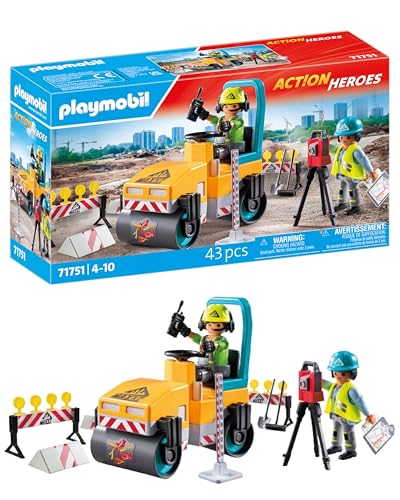 PLAYMOBIL | Straßenbaustelle | Baustellenspielzeug Kind | Baustellen Spielset | Spielzeug für Kinder ab 4 Jahren | 71751 von PLAYMOBIL