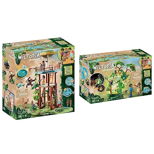 PLAYMOBIL Wiltopia 71008 Forschungsturm mit Kompass und Spielzeugtieren, Nachhaltiges Spielzeug für Kinder ab 4 Jahren & Wiltopia 71009 Nachtlicht Regenwald mit Spielzeugtieren, Licht und Sound PLAYMOBIL Wiltopia 71008 Forschungsturm mit Kompass und Spielzeugtieren, Nachhaltiges Spielzeug für Kinder ab 4 Jahren & Wiltopia 71009 Nachtlicht Regenwald mit Spielzeugtieren, Licht und Sound von PLAYMOBIL