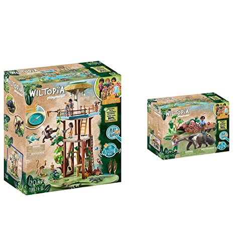 PLAYMOBIL Wiltopia 71008 Forschungsturm mit Kompass & Wiltopia 71012 Ameisenbärpflege, mit heraus bewegbarer Zunge des großem Ameisenbären und beweglichem Kopf und Schwanz PLAYMOBIL Wiltopia 71008 Forschungsturm mit Kompass & Wiltopia 71012 Ameisenbärpflege, mit heraus bewegbarer Zunge des großem Ameisenbären und beweglichem Kopf und Schwanz von PLAYMOBIL