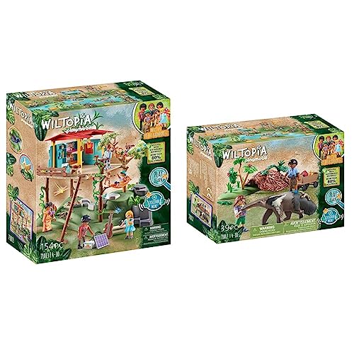 PLAYMOBIL Wiltopia 71013 Familienbaumhaus mit Spielzeugtieren & Wiltopia 71012 Ameisenbärpflege mit Spielzeugtieren, Nachhaltiges Spielzeug für Kinder ab 4 Jahren von PLAYMOBIL