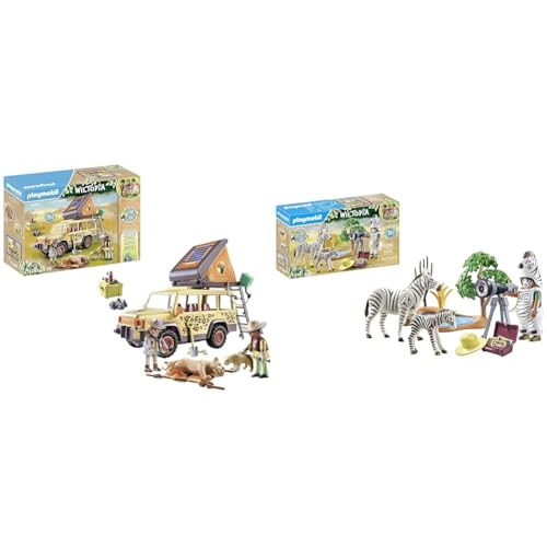 PLAYMOBIL Wiltopia 71293 Mit dem Geländewagen bei den Löwen & Wiltopia 71295 Unterwegs mit der Tierfotografin von PLAYMOBIL