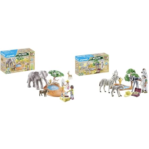 PLAYMOBIL Wiltopia 71294 Spritztour zum Wasserloch & Wiltopia 71295 Unterwegs mit der Tierfotografin von PLAYMOBIL