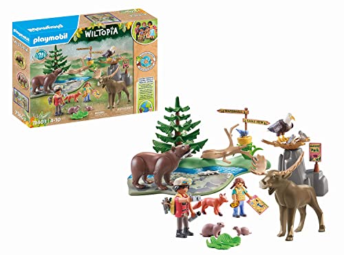 PLAYMOBIL Wiltopia 71403 Abstecher zu den Tieren Nordamerikas, Für kleine und große Entdecker, Nachhaltiges Spielzeug für Kinder ab 4 Jahren von PLAYMOBIL