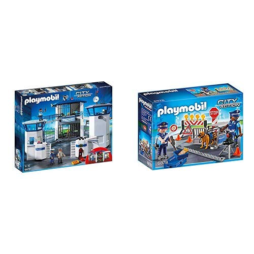 Playmobil 6872 - Polizei-Kommandozentrale mit Gefängnis & 6878 - Polizei-Straßensperre von PLAYMOBIL