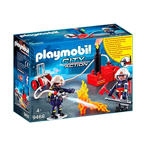 PLAYMOBIL City Action 9468 Feuerwehrmänner mit Löschpumpe, Ab 5 Jahren von PLAYMOBIL