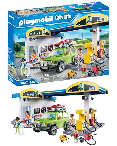 PLAYMOBIL | City Life | Große Tankstelle | Spielzeug für Kinder ab 4 Jahren [Exklusiv bei Amazon] | 70201 von PLAYMOBIL