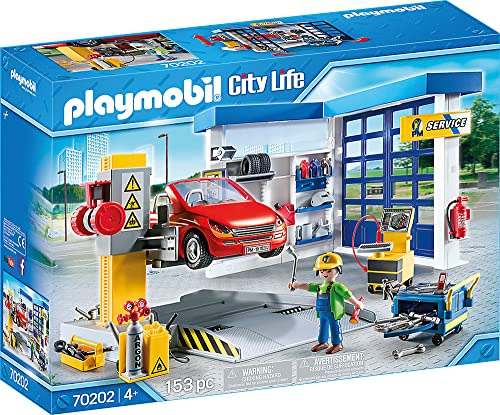 PLAYMOBIL City Life 70202 Autowerkstatt, Ab 4 Jahren, 153-teilig [Exklusiv bei Amazon] von PLAYMOBIL