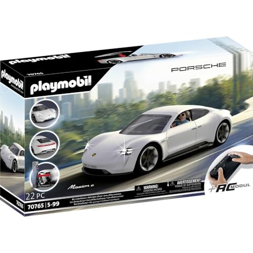 PLAYMOBIL Porsche 70765 Porsche Mission E, Mit Fernbedienung und Lichteffekten, Ab 5 Jahren, Weiß von PLAYMOBIL