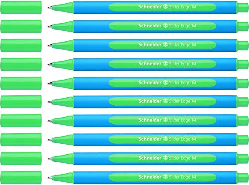 Schneider 152104 Slider Edge M Kugelschreiber (Dreikant-Stift mit Strichbreite M = Mittelstrich, Kappenmodell) 10er Packung, cyan-grün von PLAYMOBIL