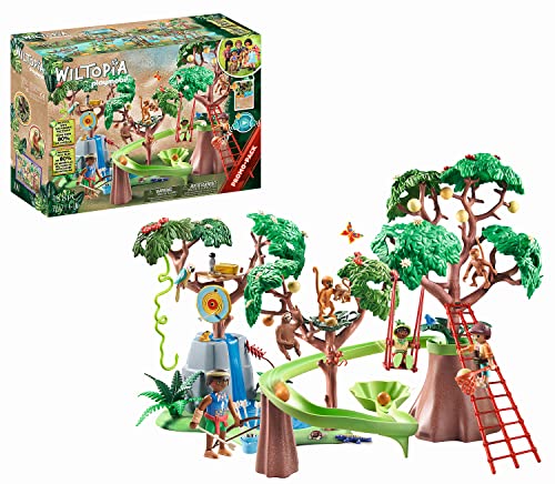 PLAYMOBIL Wiltopia 71142 Tropischer Dschungel-Spielplatz, Inkl. Wasserfall, Kugelbahn & Schaukel, Nachhaltiges Spielzeug für Kinder ab 4 Jahren von PLAYMOBIL