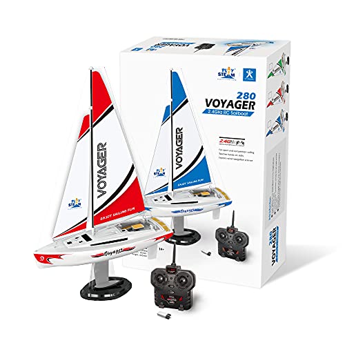 PLAYSTEAM Voyager 280 RC Controlled Wind Powered Sailboat in Red - 14" Tall von PLAYSTEAM