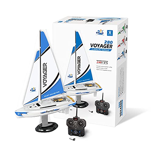 PLAYSTEAM Voyager 280 RC Controlled Wind Powered Sailboat in Blue - 14" Tall von PLAYSTEAM