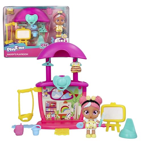 Cry Babies Playtime Day Care Maddy's Playroom, erweiterbares Mini-Spielset mit 14+ Accessoires, Maddy Puppenhaus-Puppe, weint echte Tränen, für Kinder von 4 bis 6 Jahren von PLAYTIME CRY BABIES