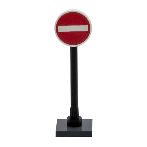 PLAYZOCO Verkehrsschild Verboten der Durchgangs-Spielzeug, Baustelle, Verkehrsschild, Spielzeug, Beschilderungszubehör, Bauspielzeug, Mini-Schild verboten, 5 cm Höhe, kompatibel mit Lego von PLAYZOCO