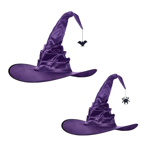PLCPDM 2 Stück Hexenhüte Halloween Kostüm Zubehör Halloween Party Dekorationen Elegantem Anhänger von PLCPDM