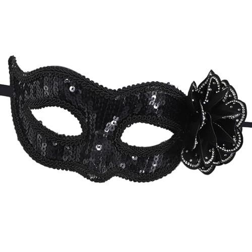 PLCPDM Damen Blumen Maskerade Maske Venezianer Halloween Karneval Kostüme Maske Party Tanz Abschlussball Maske Halbe Gesichtsmaske von PLCPDM