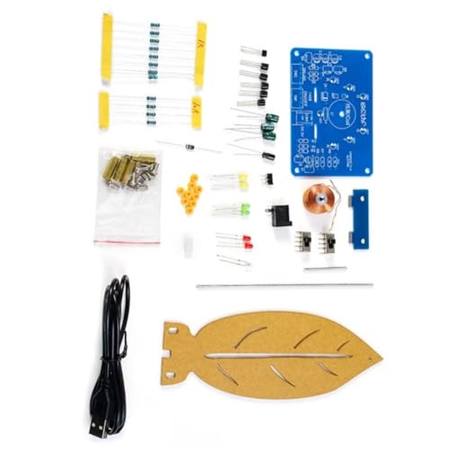 PLCPDM Elektromagnetische Schwing-Lötprojekt-Kits, Blattform, Pendel, Nadel mit LED-Licht für MINT-Bildung und Dekoration von PLCPDM