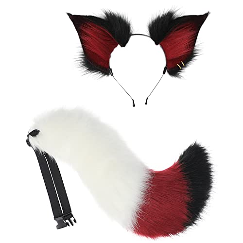 PLCPDM Fuchs Ohr Stirnband Fuchsschwanz Fuchs Anime Tail Fuchs Ohr Kopfbedeckung Kostüm Anime Cosplay Party Requisite Für Halloween Weihnachten von PLCPDM