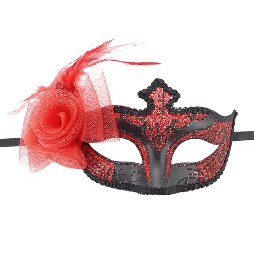 PLCPDM Gefiederte Maske Halloween Party Maske Venezianer Maske Maskerade Maske Halbgesichtsmaske Mardi Gras Maske Für Frauen von PLCPDM