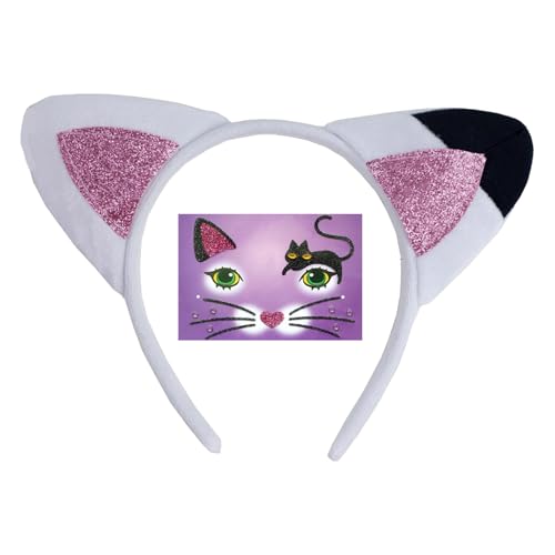 PLCPDM Handgefertigte Katzen Ohren Stirnband Ohren Stirnbänder Kopfbedecke Halloween Cosplay Kostüm Kätzchen Stirnband Haarzubehör von PLCPDM