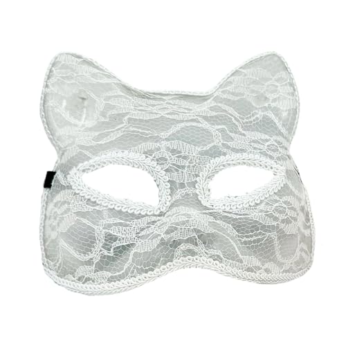 PLCPDM Katzen Maskerade Maske Nachtlichter Katzen Maske Venezianer Maske Halbe Gesichtsmaske Frauen Kostüm Maske Halloween Cosplay Party Maske von PLCPDM