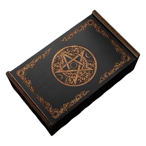 PLCPDM Leerer Kartenaufbewahrungskoffer Spielkartenbox Verpackung Kartenhalter Tarot Behälter Aufbewahrungskoffer Aus Holz Spielkartenbox von PLCPDM